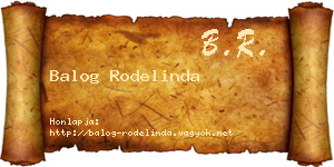Balog Rodelinda névjegykártya